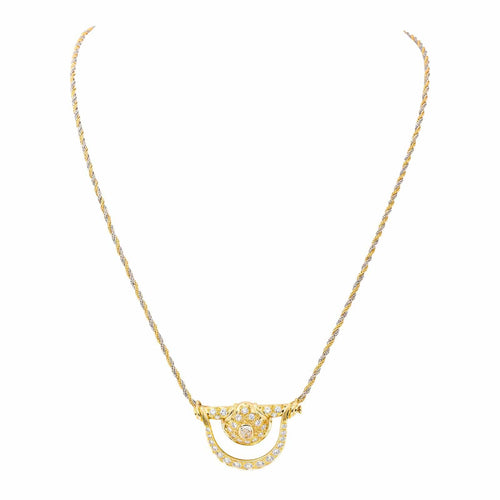 Collier Collier - Pendentif transformable en broche en or jaune 18 carats et diamants 58 Facettes 4462736CN