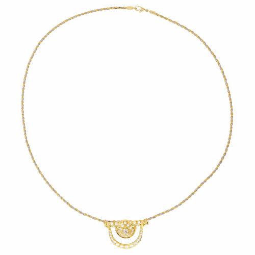 Collier Collier - Pendentif transformable en broche en or jaune 18 carats et diamants 58 Facettes 4462736CN