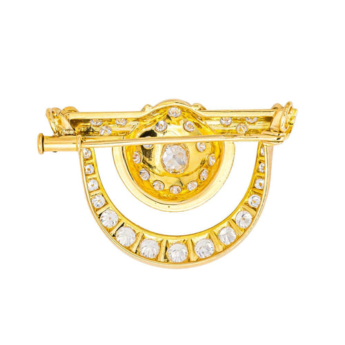 Collier Collier - Pendentif transformable en broche en or jaune 18 carats et diamants 58 Facettes 4462736CN