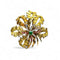 Broche Mellerio - Broche en or jaune 18k et émeraudes, rubis, diamants 58 Facettes