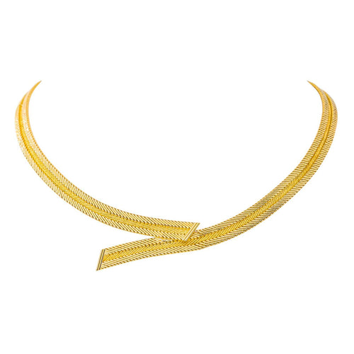 Collier Collier maille chevron en or jaune 18 carats 58 Facettes 4470155RV