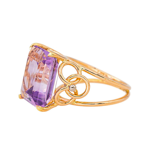Bague 53 Bague cocktail en or jaune avec améthyste 58 Facettes 4471733CN