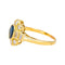 Bague 59 Bague en or jaune 18 carats avec saphir ovale et diamants 58 Facettes 4518943CN