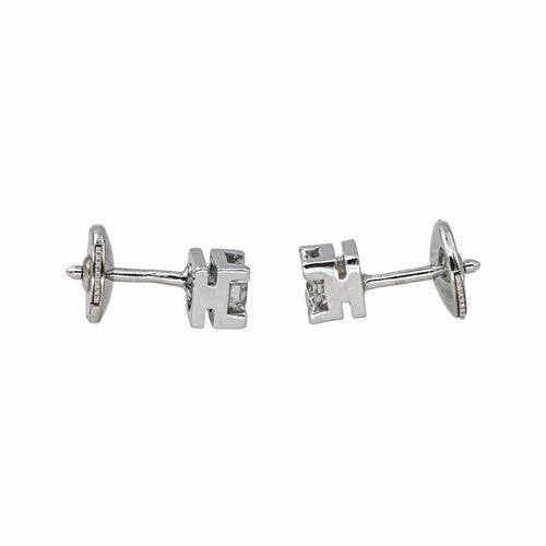 Boucles d'oreilles Boucles d’oreilles puces - Or blanc 18 carats et diamants 58 Facettes 4520967RV