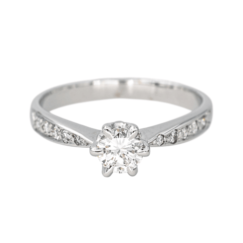 Bague 52 Bague solitaire en or blanc 18 carats et diamants 58 Facettes 4520968RV
