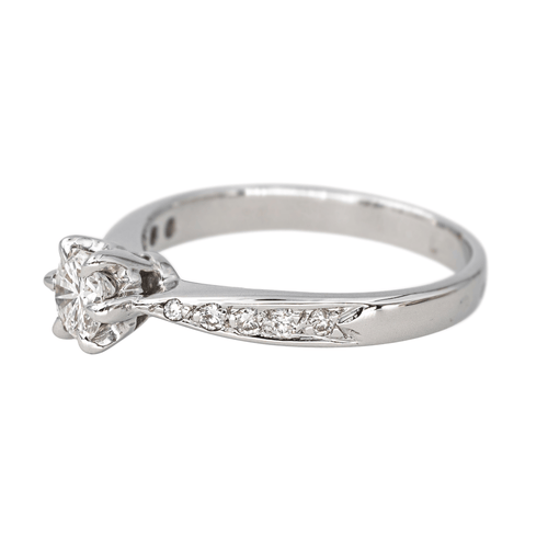 Bague 52 Bague solitaire en or blanc 18 carats et diamants 58 Facettes 4520968RV