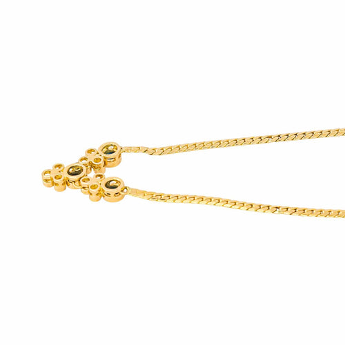 Collier Collier maille anglaise en or jaune avec saphirs et diamants 58 Facettes 4526721RV