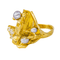 Bague 49 Bague pavée en or jaune 18 carats, diamants et perle 58 Facettes 4528518RV