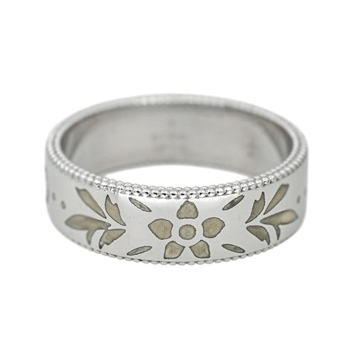 Bague 56 Gucci Icon Blossom - Bague en or blanc 18 carats émaillée 58 Facettes 4542627CN