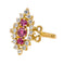Bague 53 Bague marquise en or jaune 18 carats, rubis et diamants 58 Facettes 4562575CN