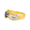 Bague 51 Bague en or jaune et blanc 18 carats saphir et diamants 58 Facettes 4573819CN