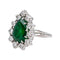 Bague 54 Bague en or blanc 18 carats avec émeraude poire et diamants 58 Facettes 4590991CN