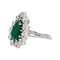 Bague 54 Bague en or blanc 18 carats avec émeraude poire et diamants 58 Facettes 4590991CN
