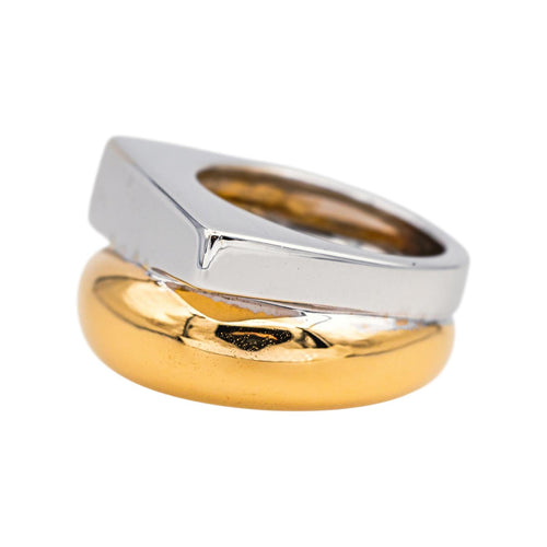 Bague 51 Bague bicolore en or jaune et or blanc 18 carats 58 Facettes 4599593CN