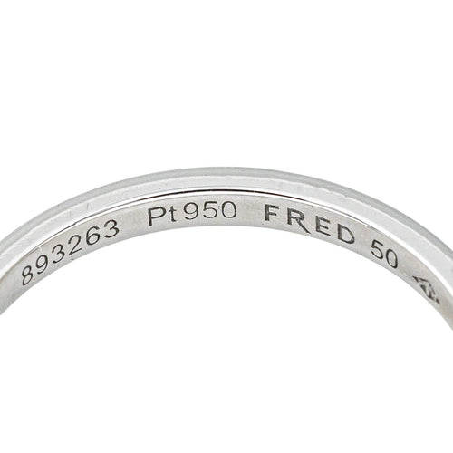 Bague 50 Fred For Love - Bague demi-alliance en platine et diamants 58 Facettes 4607371RV