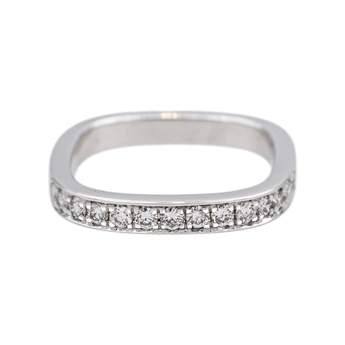 Bague 47 Bague demi-alliance en or blanc 18 carats et diamants 58 Facettes 4608578CN
