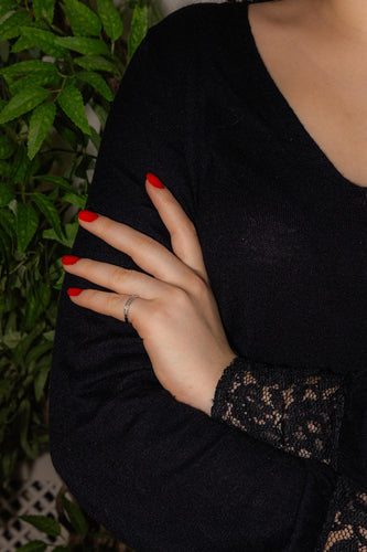 Bague 47 Bague demi-alliance en or blanc 18 carats et diamants 58 Facettes 4608578CN