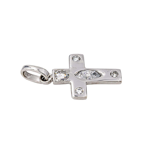 Pendentif Pendentif croix en or blanc 18 carats et diamants 58 Facettes 4608587CN