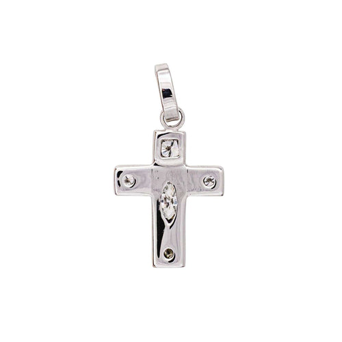Pendentif Pendentif croix en or blanc 18 carats et diamants 58 Facettes 4608587CN