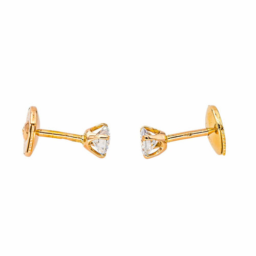 Boucles d'oreilles Boucles d’oreilles puces en or jaune 18 carats et diamants 58 Facettes 4608588CN