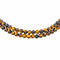 Collier Collier choker en or jaune et blanc 18 carats, œil-de-tigre et diamants 58 Facettes 4615473CN