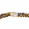 Collier Collier choker en or jaune et blanc 18 carats, œil-de-tigre et diamants 58 Facettes 4615473CN