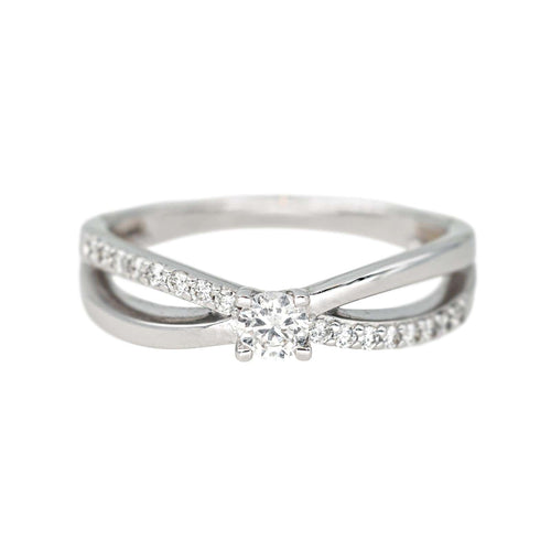 Bague 52 Bague solitaire en or blanc 18 carats et diamants 58 Facettes 4622604RV