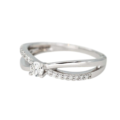 Bague 52 Bague solitaire en or blanc 18 carats et diamants 58 Facettes 4622604RV