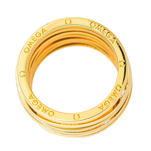 Bague 51 Omega Ladymatic - Bague en or jaune 18 carats et diamants 58 Facettes 4624174CN