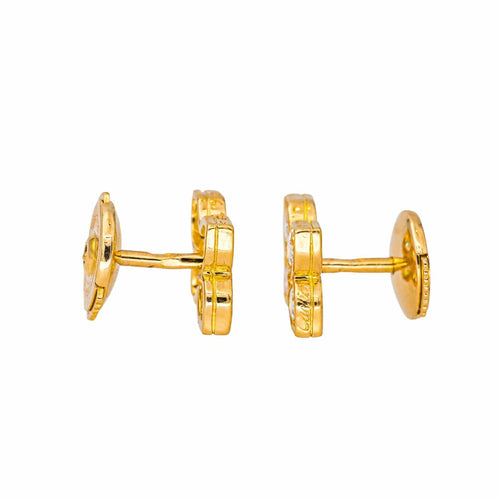 Boucles d'oreilles Cartier Hindu - Boucles d’oreilles puces en or jaune et diamants 58 Facettes 4648546RV