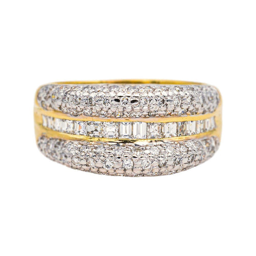 Bague 51.5 Bague bandeau en or jaune 18 carats pavée de diamants 58 Facettes 4659048CN