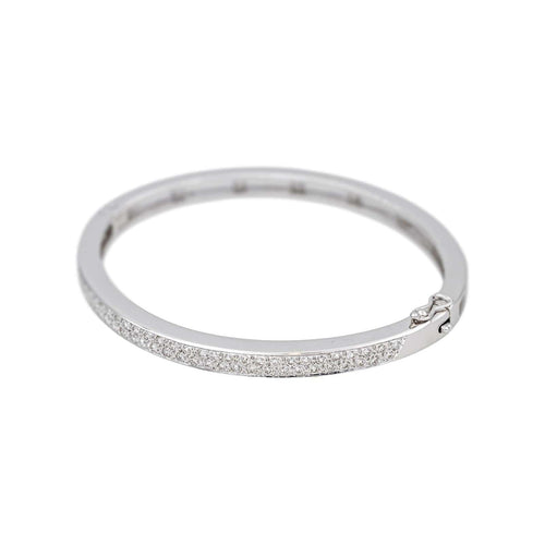 Bracelet Bracelet jonc en or blanc 18 carats et diamants 58 Facettes 4672915RV