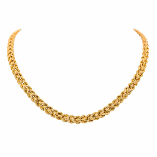 Collier Collier maille tressée en or rose 18 carats 58 Facettes 4681525CN