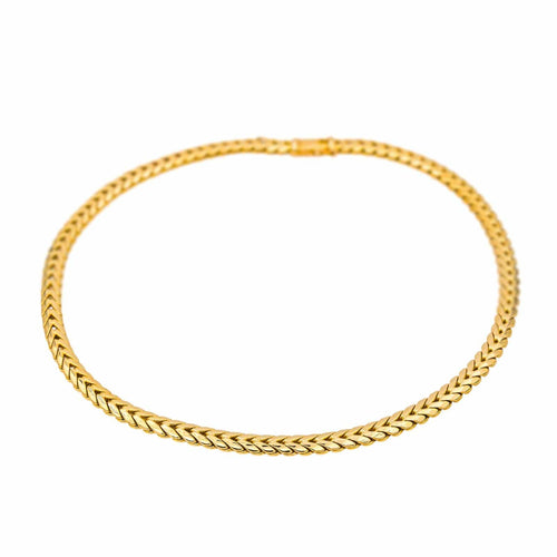 Collier Collier maille épi en or jaune 18 carats 58 Facettes 4686177CN