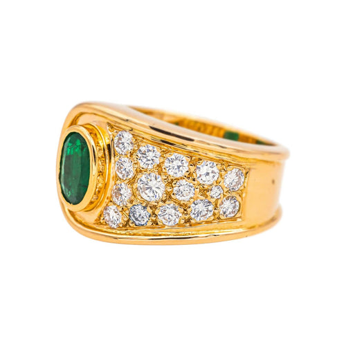 Bague 52 Bague Or jaune Emeraude, Diamant 58 Facettes 4688973CN