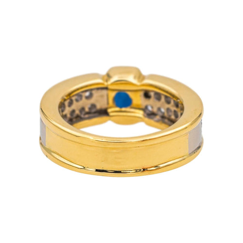 Bague 50 Bague en or jaune et or blanc 18 carats saphir et diamants 58 Facettes 4712454CN