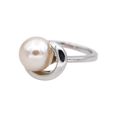 Bague 51 Bague Or blanc Perle 58 Facettes 4712459CN