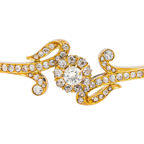 Bracelet Bracelet jonc en or rose 18 carats serti de diamants 58 Facettes 4712460CN