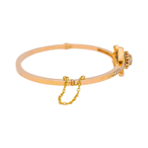 Bracelet Bracelet jonc en or rose 18 carats serti de diamants 58 Facettes 4712460CN