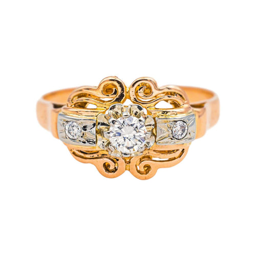 Bague 56 Bague en or rose et or blanc 18 carats sertie de diamants 58 Facettes 4724002CN