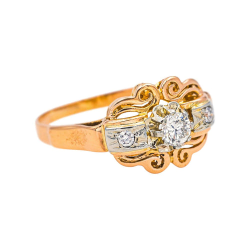 Bague 56 Bague en or rose et or blanc 18 carats sertie de diamants 58 Facettes 4724002CN