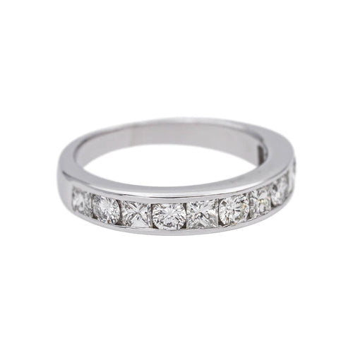 Bague 51 Bague demi-alliance en or blanc 18 carats et diamants 58 Facettes 4737808RV