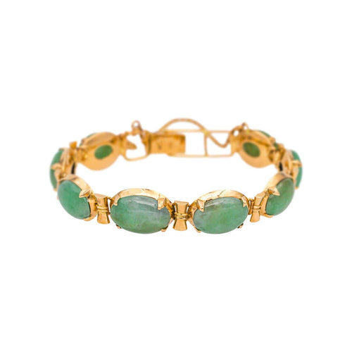 Bracelet Bracelet en or jaune 18 carats serti de cabochons de jade 58 Facettes 4738152CN