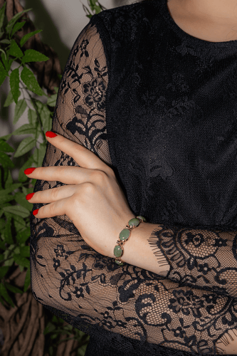 Bracelet Bracelet en or jaune 18 carats serti de cabochons de jade 58 Facettes 4738152CN