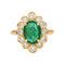 Bague 54 Bague pompadour en or jaune 18 carats, émeraude et diamants 58 Facettes 4745021CN