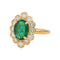 Bague 54 Bague pompadour en or jaune 18 carats, émeraude et diamants 58 Facettes 4745021CN