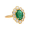 Bague 54 Bague pompadour en or jaune 18 carats, émeraude et diamants 58 Facettes 4745021CN