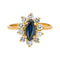 Bague 54 Bague marguerite en or jaune avec saphir et diamants 58 Facettes 4745023CN