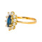 Bague 54 Bague marguerite en or jaune avec saphir et diamants 58 Facettes 4745023CN