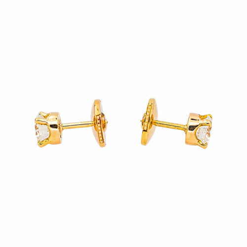 Boucles d'oreilles Boucles d'oreilles puces en or jaune 18 carats et diamants 58 Facettes 4745025CN